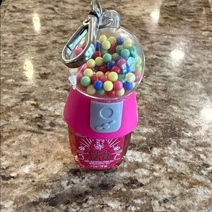 Bath & Body Works Rare Bubblegum Hand Sanitizer Holder with crushed candy cane